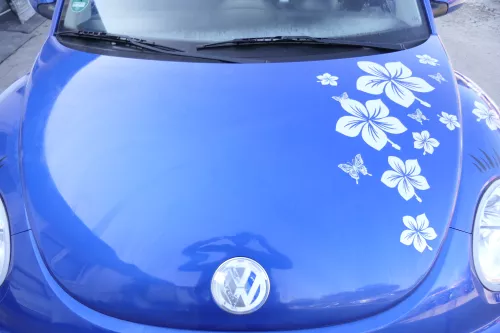 VW New Beetle 9C Motorhaube Klappe vorne blau LA5W - Dellen