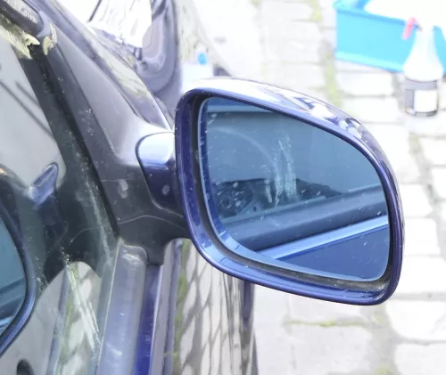 VW Golf 4 Bora elektrischer Spiegel vorne rechts Außenspiegel blau LB5N Glas (160914)