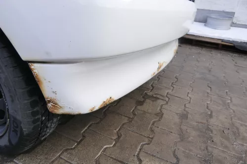 Polo 6N Stoßstange hinten NUR Oberteil der 2-geteilte Heckstoßstange weiß LB9A (161255)