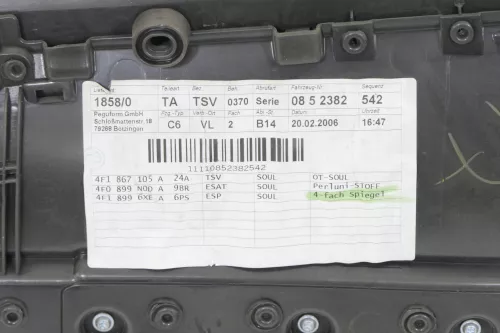 1x Audi A6 4F Türverkleidung Verkleidung Tür vorne links schwarz (161461)