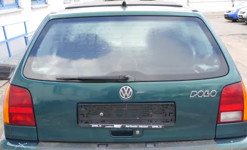 VW Polo 6N Heckklappe Klappe hinten Kofferraumklappe mit Scheibe grün LC6P