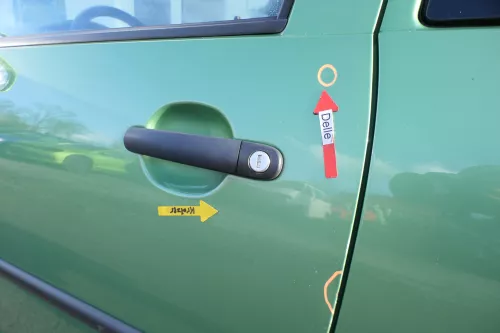 VW Golf 4 Tür vorne links Fahrertür 2/3-Türer grün LA6P ohneAnbauteile (162594)