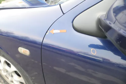 Seat Leon Toledo 1M Tür vorne links Fahrertür blau LB5N -ohne Anbauteile (163159)