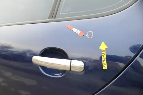 Seat Leon Toledo 1M Tür hinten links Fahrerseite blau LB5N - ohne Anbauteile (163160)