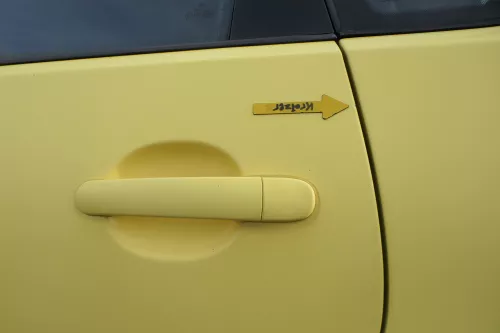 VW Polo 9N 9N3 Tür hinten links 4/5-Türer gelb LD1B - ohne Anbauteile (163797)