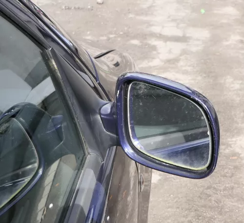 Skoda Fabia 6Y elektrisch Spiegel Außenspiegel rechts mit Glas blau LF5U