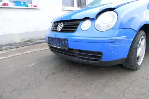 VW Polo 9N Stoßstange Frontstoßstange vorne blau LA5F (164290)