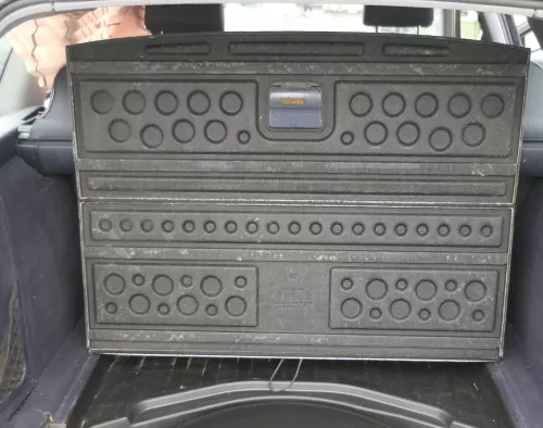 Audi A4 8E Avant Kombi Verkleidung Teppich Kofferraum dunkelgrau blau maritimbla (164745)