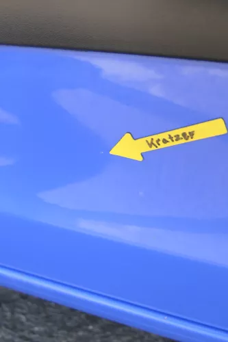 VW Polo 9N 9N3 Tür vorne links Fahrertür 2/3-Türer blau LA5F ohneAnbautei (164821)