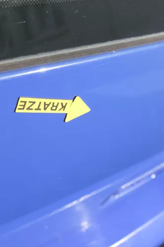 Polo 6N2 Heckklappe Klappe hinten Kofferraumklappe blau LA5C Scheibe (165129)