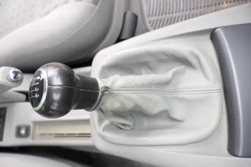 VW Passat 3B 3BG Schaltknauf Schaltsack Schaltung Schaltknüppel 5-Gang grau Lede (165546)