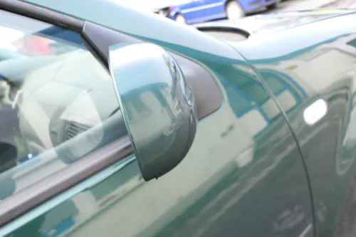 VW Golf 4 Bora manueller Spiegel rechts Außenspiegel grün LC6M + Glas (165606)