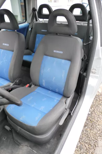 Arosa Lupo Sitz vorne links Fahrersitz Höhenverstellung schwarz College blau