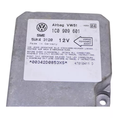 VW Polo 6N2 Lupo Steuergerät Airbag Airbagsteuergerät 1C0909601 D Index 02Q -04 (165637)