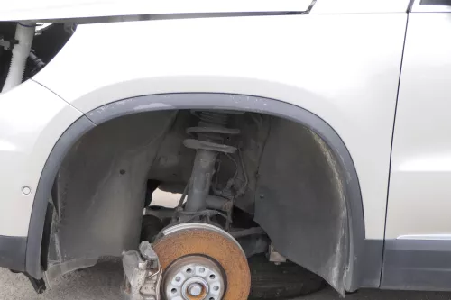 VW Tiguan Kotflügel vorne links original 5N0821105A + Leiste gelb beige LH1W