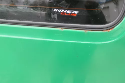 VW T4 Transporter Heckklappe Klappe hinten Kofferraumklappe grün Polizei Scheibe (166178)