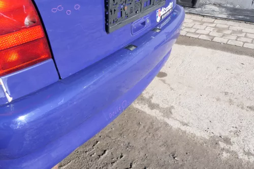VW Polo 6N Stoßstange hinten 2-geteilte Heckstoßstange blau LD5D Stoßfänger (166500)