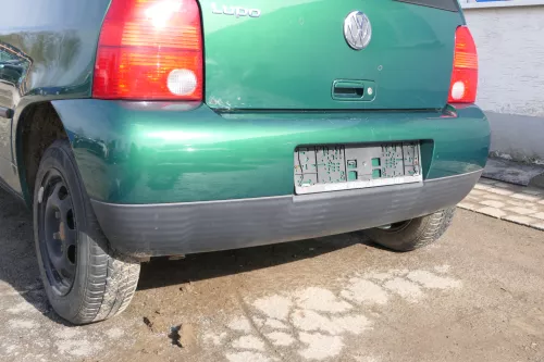 VW Lupo Stoßstange hinten Heckstoßstange Stoßfänger grün LA6N (166672)