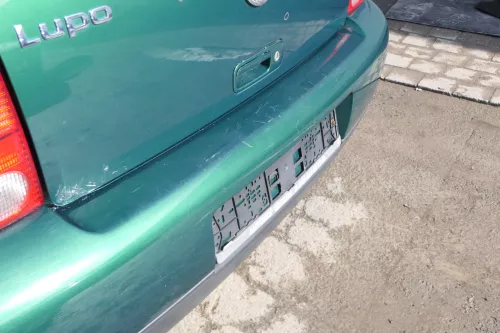 VW Lupo Stoßstange hinten Heckstoßstange Stoßfänger grün LA6N (166672)