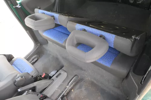VW Lupo Seat Arosa Sitz Rückbank Sitzfläche Sitze mit Kopfstützen blau schwarz (166677)