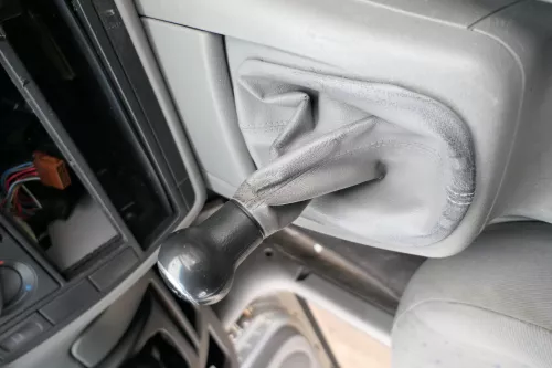 Passat 3B 3BG Schaltknauf Schaltsack Schaltung Schaltknüppel 5-Gang Leder grau (166911)