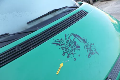 VW T4 Transporter Pritsche Motorhaube Haube Klappe vorne grün LL6N (167259)