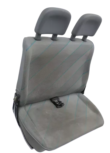 VW T4 Sitz vorne rechts 2er Doppel Beifahrersitz Doppelsitzbank grau mit Konsole (167323)