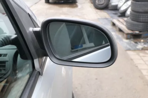VW Fox 5Z manueller Spiegel Außenspiegel + Glas rechts silber LA7W mechanisch