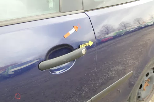 VW Polo 9N 9N3 Tür vorne links Fahrertür 2/3-Türer blau LB5N ohneAnbautei (167549)