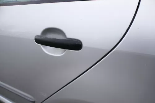 Skoda Fabia 6Y Limousine Schrägheck Tür hinten links grau silber LF7T (167767)