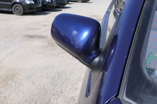 VW Polo 6N manueller manuell Spiegel Außenspiegel rechts mit Glas blau LB5N