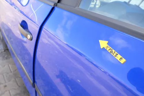 Skoda Fabia 5J Limousine Tür hinten links blau LF5K (167891)