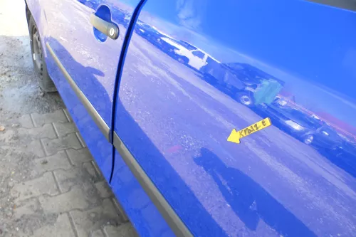 Skoda Fabia 5J Limousine Tür hinten links blau LF5K (167891)