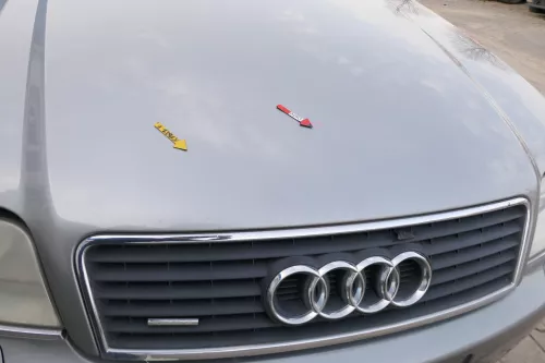 Audi A6 4B Motorhaube Klappe vorn Facelift (ab. Mitte 2002) grau LY7Q + Grill (167906)