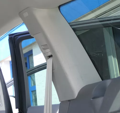 Q7 4L C-Säulen Verkleidung hinten rechts oben Abdeckung um Gurt lichtgrau grau (168120)