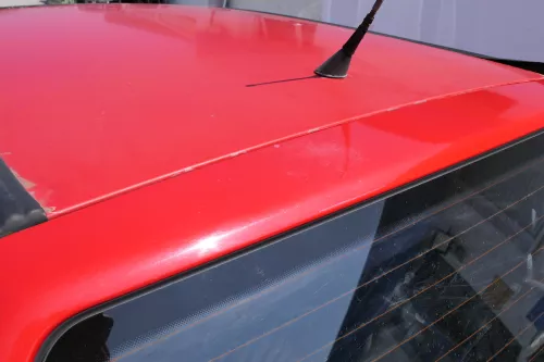 VW Polo 6N Heckklappe Klappe hinten Kofferraumklappe mit Scheibe rot LP3G (168397)