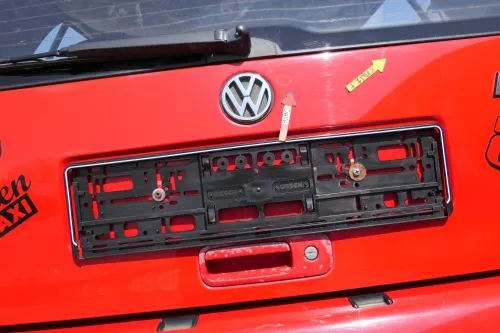 VW Polo 6N Heckklappe Klappe hinten Kofferraumklappe mit Scheibe rot LP3G (168397)