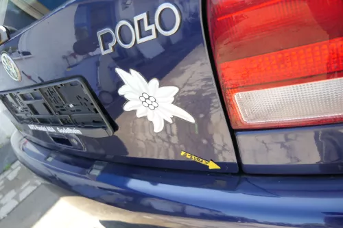 VW Polo 6N Heckklappe Klappe hinten Kofferraumklappe mit Scheibe blau LB5N (168858)
