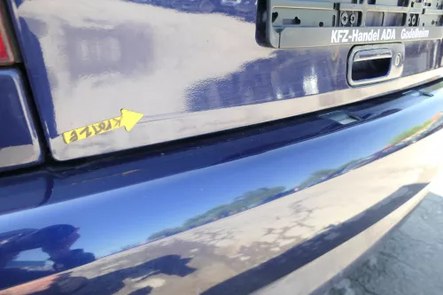 VW Polo 6N Heckklappe Klappe hinten Kofferraumklappe mit Scheibe blau LB5N (168858)