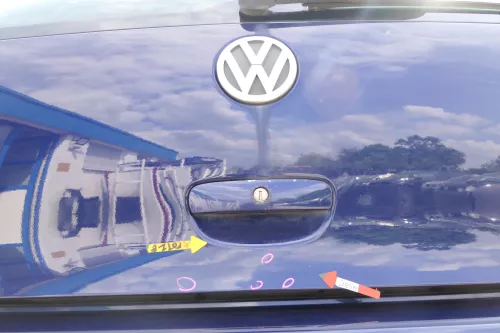 VW Polo 9N3 9N Heckklappe Kofferraumklappe Klappe blau LB5N ohne Anbauteile (169116)