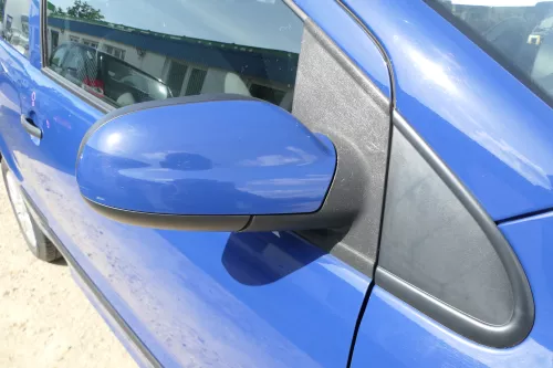 VW Fox 5Z manueller Spiegel Außenspiegel + Glas rechts blau LL5M mechanisch