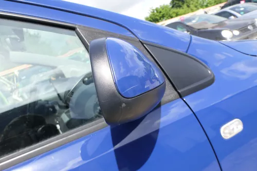 VW Fox 5Z manueller Spiegel Außenspiegel + Glas rechts blau LL5M mechanisch (169911)