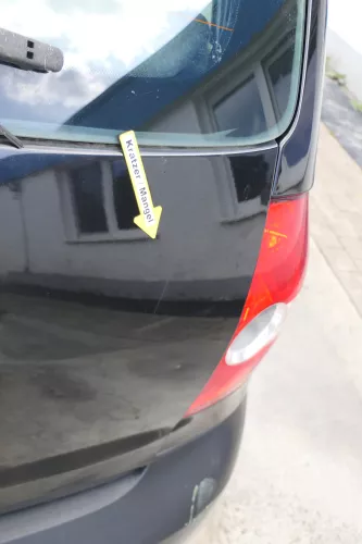 VW Fox 5Z Heckklappe Kofferraumklappe Klappe hinten + Scheibe schwarz L041 DELLE (169930)