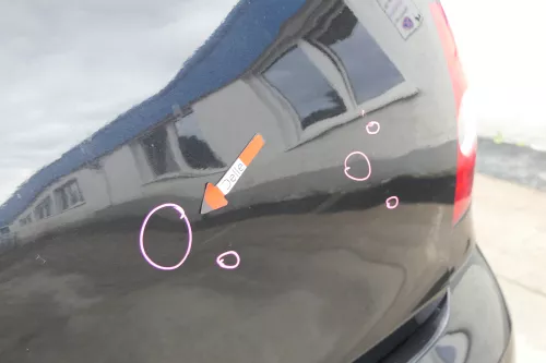 VW Fox 5Z Heckklappe Kofferraumklappe Klappe hinten + Scheibe schwarz LC9Z (170199)