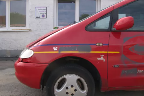 VW Sharan 7M Kotflügel links vorne rot bis ca. Ende 1999 passend - Mängel