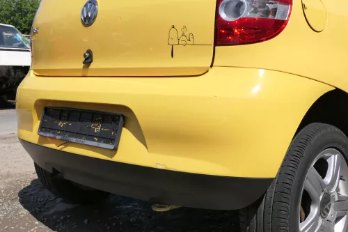 VW Fox 5Z Stoßstange hinten Stoßfänger gelb LY1C (170409)
