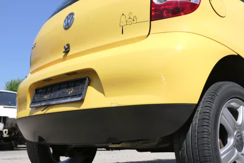 VW Fox 5Z Stoßstange hinten Stoßfänger gelb LY1C (170409)