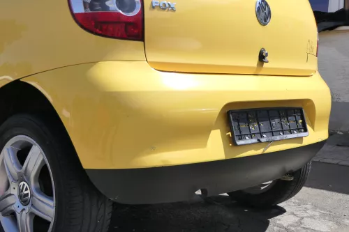 VW Fox 5Z Stoßstange hinten Stoßfänger gelb LY1C (170409)