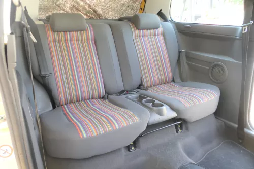 VW Fox Rückbank mit Kopfstützen Kopfstütze Rücksitzbank getrennt teilbar geteilt (170413)