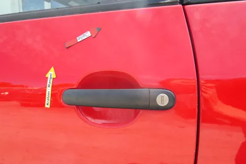 VW Lupo Seat Arosa Tür vorne links Fahrertür rot LP3G (mechanischer Fenster (170466)